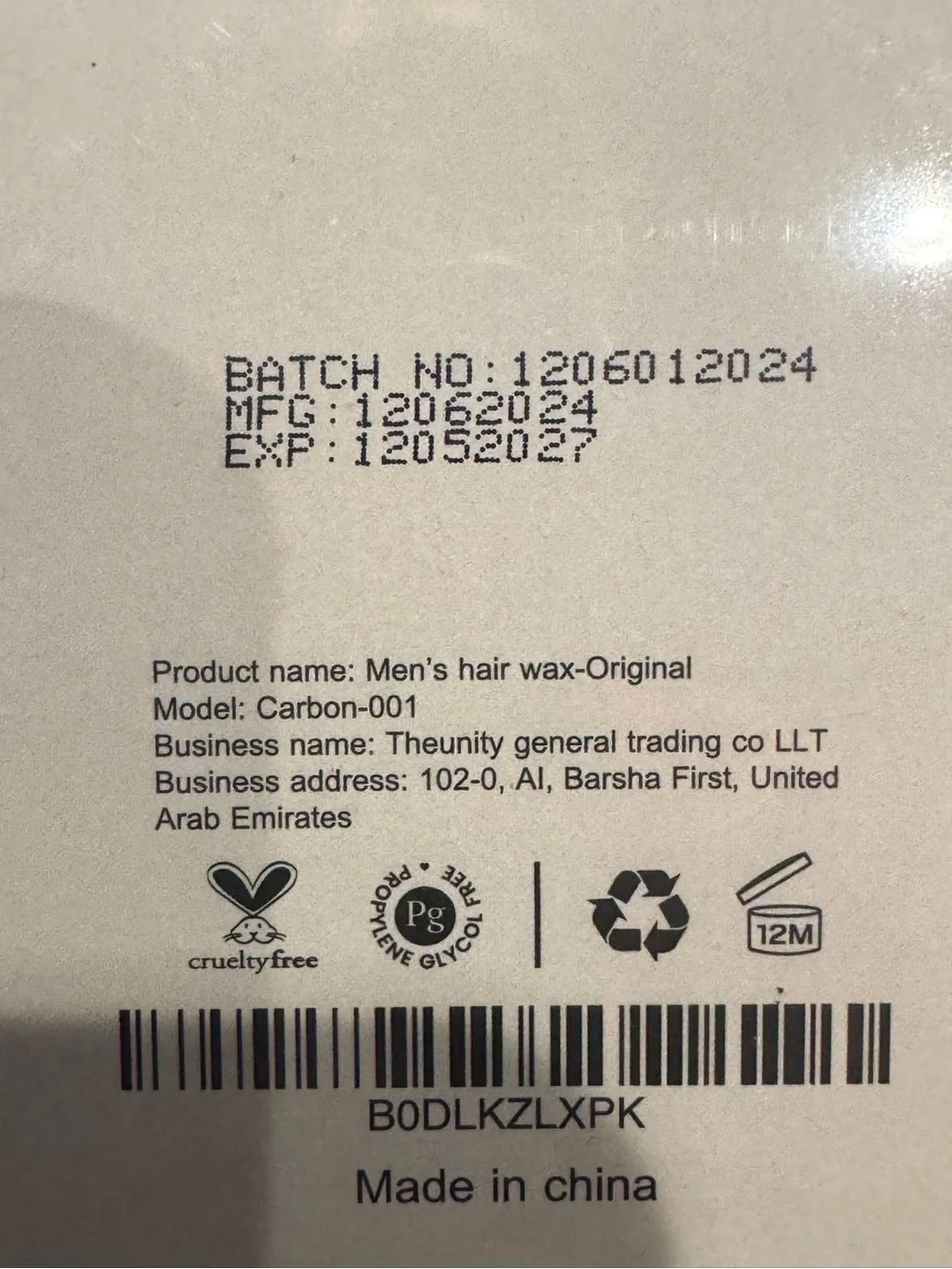 CARBON Men’s Hair Wax - Premium Strong Hold